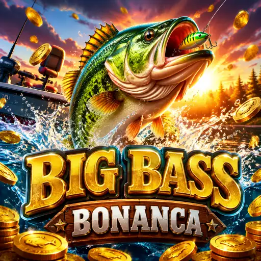 Capa do slot Big Bass Bonanza com pescador e peixe troféu
