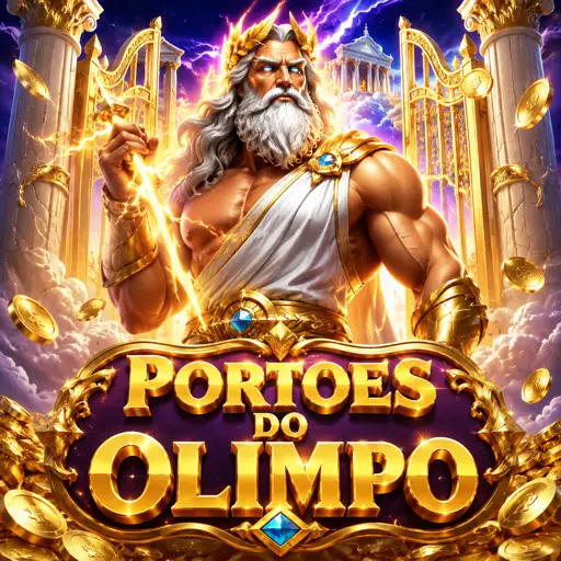 Capa do slot Gates of Olympus com Zeus e multiplicadores